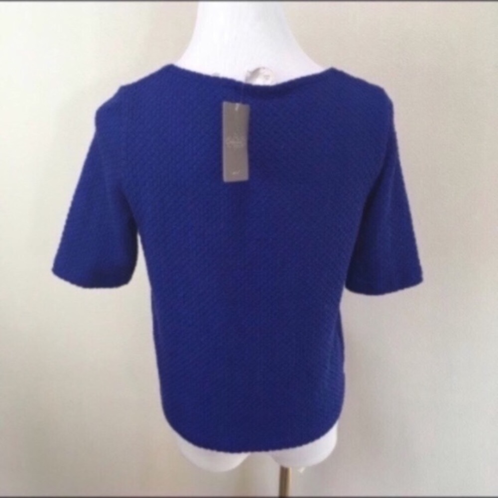 Anthropologie Postmark Classon Blue Textured Zipper Top Women’s Sz Small NEW - Picture 4 of 7